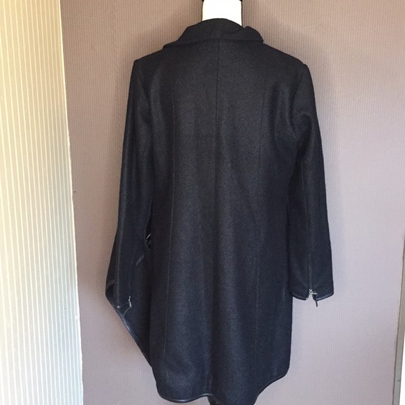 Stella carakasi black wool trench jacket trimmed in leather size small - Picture 5 of 10